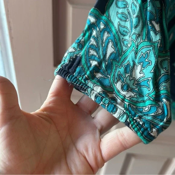 Lucky Brand Teal and Navy Paisley Blouse - Picture 6 of 7